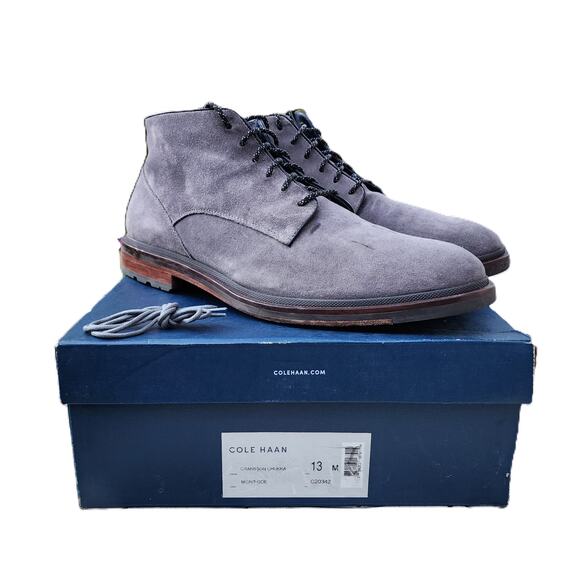 Cole Haan Grey Cranston Suede Chukka Boots 13 - Picture 1 of 10